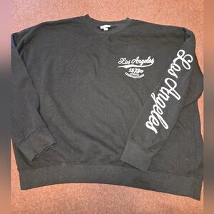 Los Angeles Dodgers Sweatshirt By Reflex Size 1X  Lack And White Embroidered